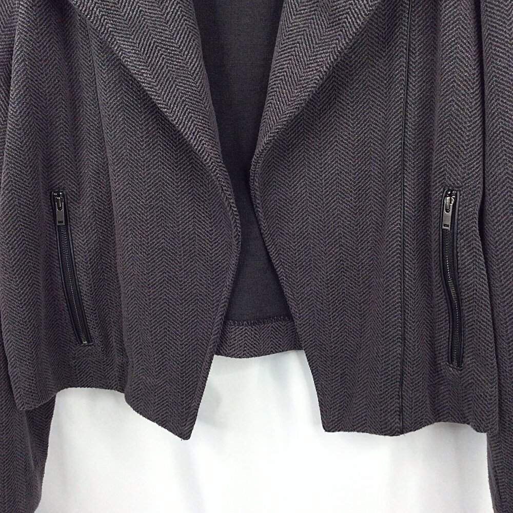 Banana Republic Soft Moto Open Front Blazer Jacket Women's Size Large Gray - Picture 4 of 6